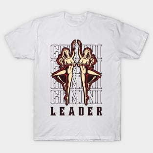 Gemini The Leader Zodiac Sign T-Shirt